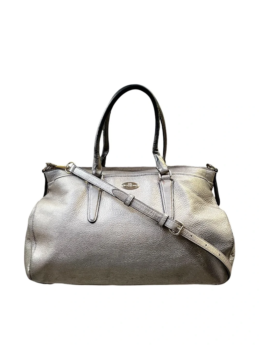 Coach Morgan Satchel Crossbody Bag in Soft Gold Pebbled Leather - Picture 2 of 14